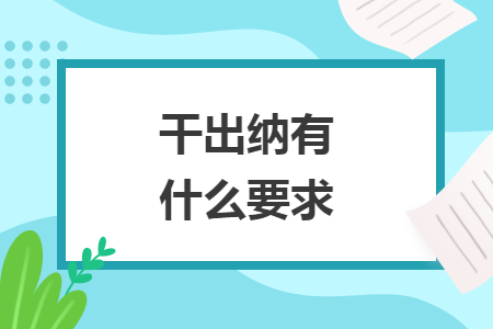 干出納有什么要求
