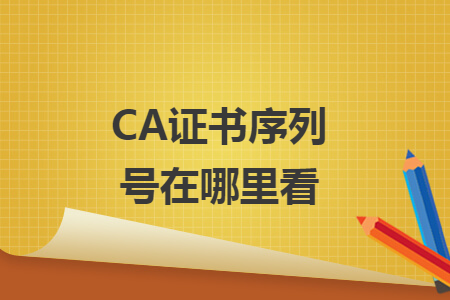CA證書序列號(hào)在哪里看