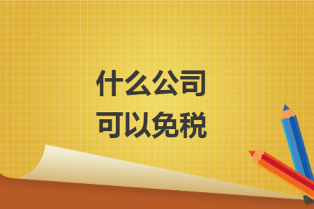什么公司可以免稅