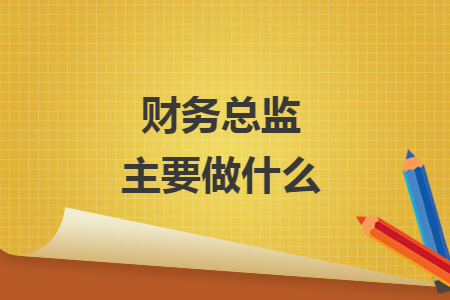 財(cái)務(wù)總監(jiān)主要做什么
