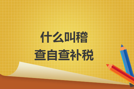 什么叫稽查自查補稅