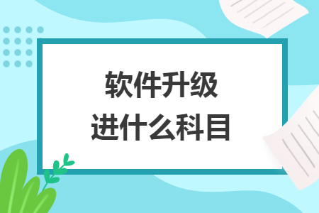 軟件升級進什么科目