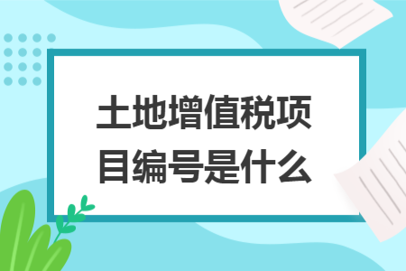 土地增值稅項(xiàng)目編號(hào)是什么