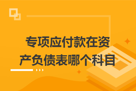 專項應付款在資產負債表哪個科目