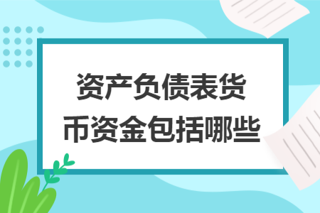 資產(chǎn)負(fù)債表貨幣資金包括哪些