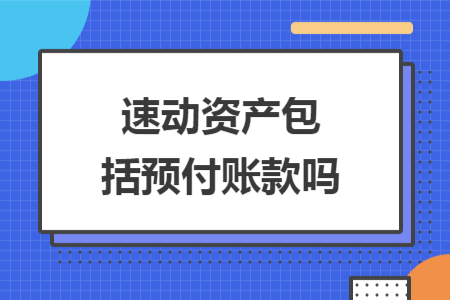 速動(dòng)資產(chǎn)包括預(yù)付賬款嗎
