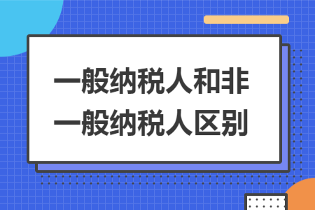 一般納稅人和非一般納稅人區(qū)別
