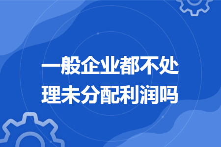一般企業(yè)都不處理未分配利潤嗎