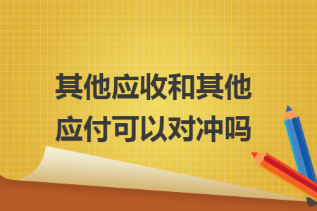 其他應(yīng)收和其他應(yīng)付可以對(duì)沖嗎