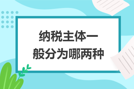 納稅主體一般分為哪兩種