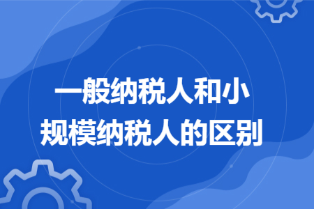 一般納稅人和小規(guī)模納稅人的區(qū)別