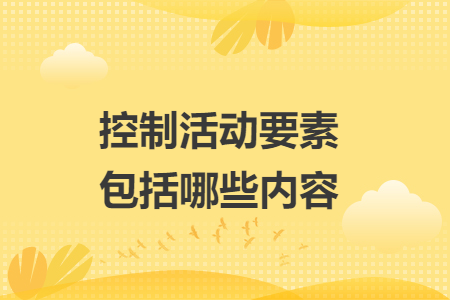 控制活動要素包括哪些內(nèi)容