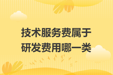 技術(shù)服務(wù)費(fèi)屬于研發(fā)費(fèi)用哪一類