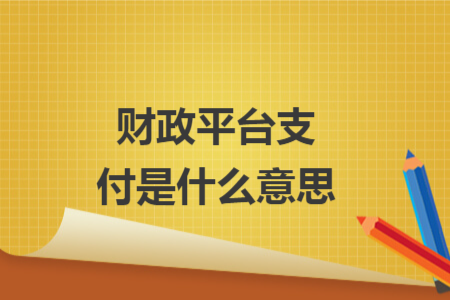 財政平臺支付是什么意思