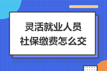 靈活就業(yè)人員社保繳費怎么交