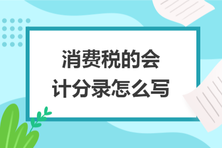 消費稅的會計分錄怎么寫