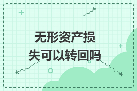 無(wú)形資產(chǎn)損失可以轉(zhuǎn)回嗎