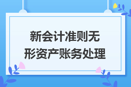 新會(huì)計(jì)準(zhǔn)則無(wú)形資產(chǎn)賬務(wù)處理