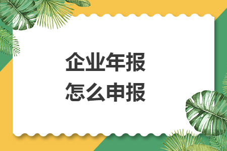 企業(yè)年報怎么申報