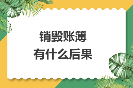 銷毀賬簿有什么后果