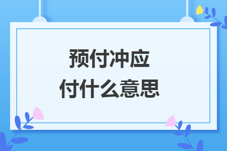 預(yù)付沖應(yīng)付什么意思