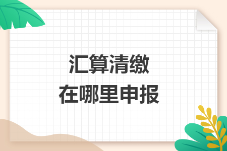 匯算清繳在哪里申報(bào)