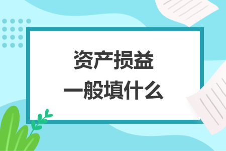 資產(chǎn)損益一般填什么
