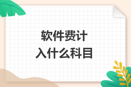 軟件費(fèi)計(jì)入什么科目