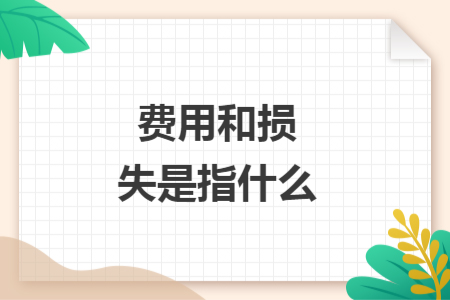 費(fèi)用和損失是指什么