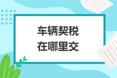車輛契稅在哪里交