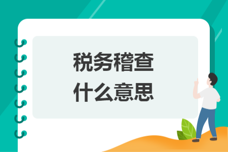 稅務稽查什么意思