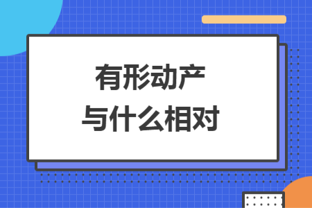 有形動(dòng)產(chǎn)與什么相對(duì)