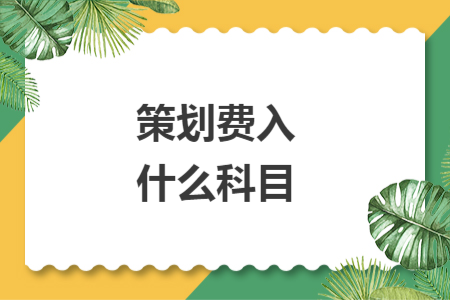 策劃費(fèi)入什么科目