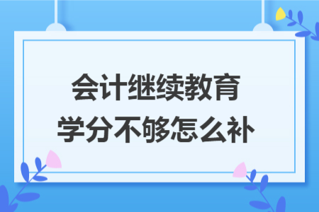 會(huì)計(jì)繼續(xù)教育學(xué)分不夠怎么補(bǔ)