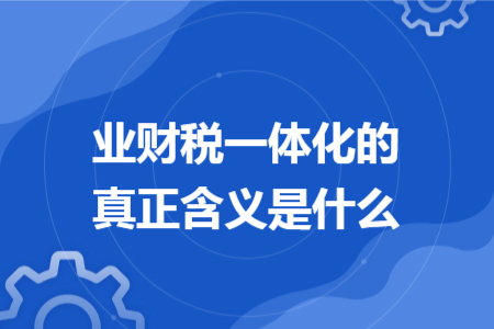 業(yè)財稅一體化的真正含義是什么