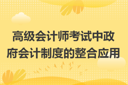 高級會計師考試中政府會計制度的整合應(yīng)用