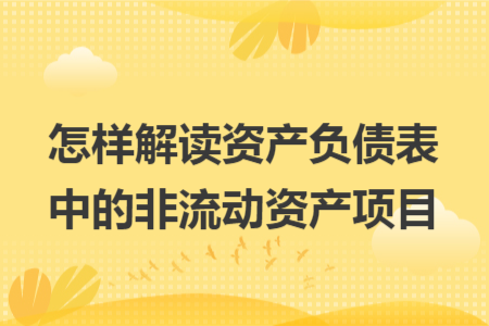 怎樣解讀資產(chǎn)負債表中的非流動資產(chǎn)項目