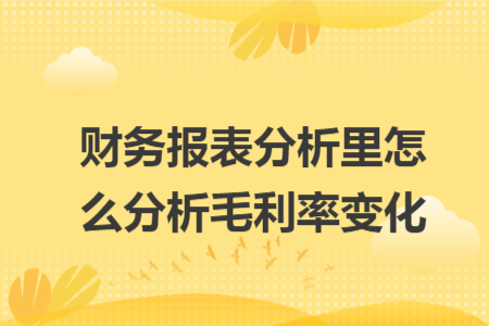 財(cái)務(wù)報(bào)表分析里怎么分析毛利率變化