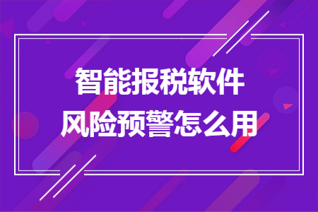 智能報稅軟件風險預警怎么用