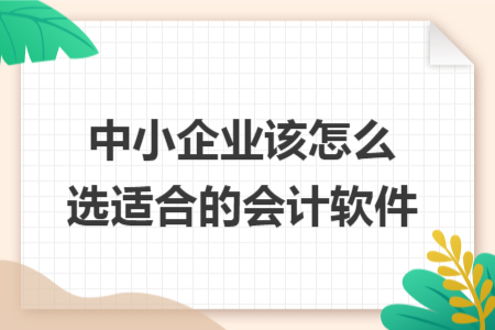 中小企業(yè)該怎么選適合的會(huì)計(jì)軟件