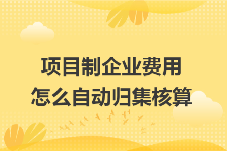 項(xiàng)目制企業(yè)費(fèi)用怎么自動(dòng)歸集核算