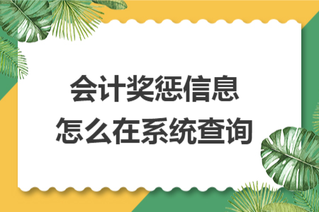會計獎懲信息怎么在系統(tǒng)查詢