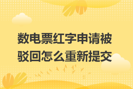 數(shù)電票紅字申請(qǐng)被駁回怎么重新提交